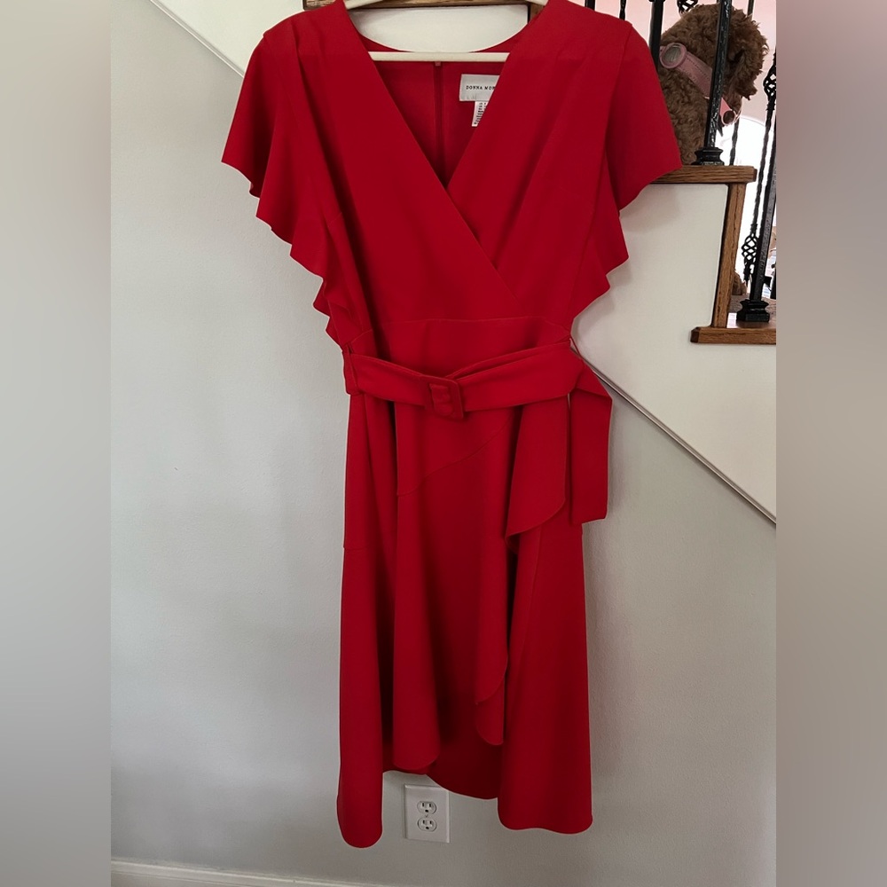Elegant Red Wrap Dress